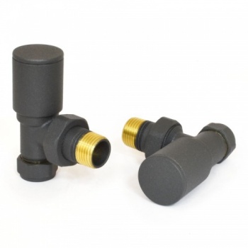 Milan Angled Anthracite Radiator Valves (Pair)